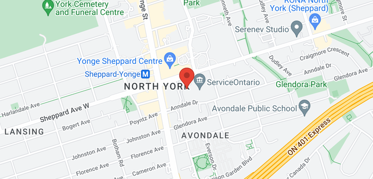 map of #203 -23 SHEPPARD AVE E